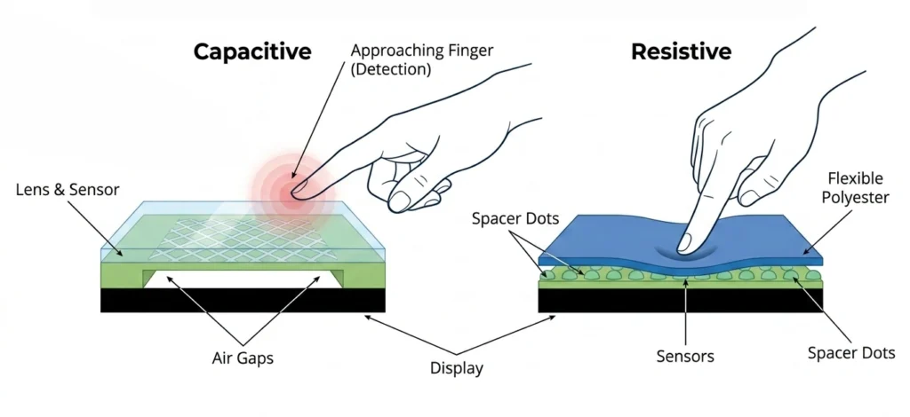 Resistive vs. Capacitive Touchscreen Technology